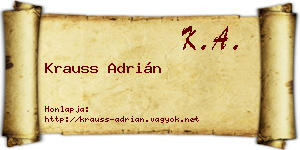 Krauss Adrián névjegykártya